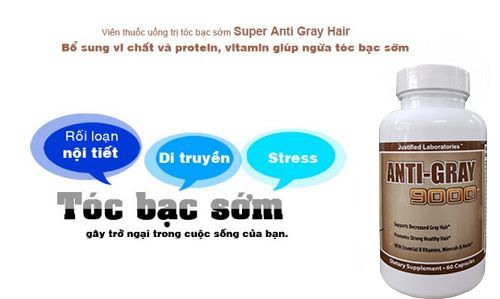 Viên uống trị tóc bạc sớm Super Anti Gray Hair - bí quyết cho mái tóc đen bóng chắc khỏe